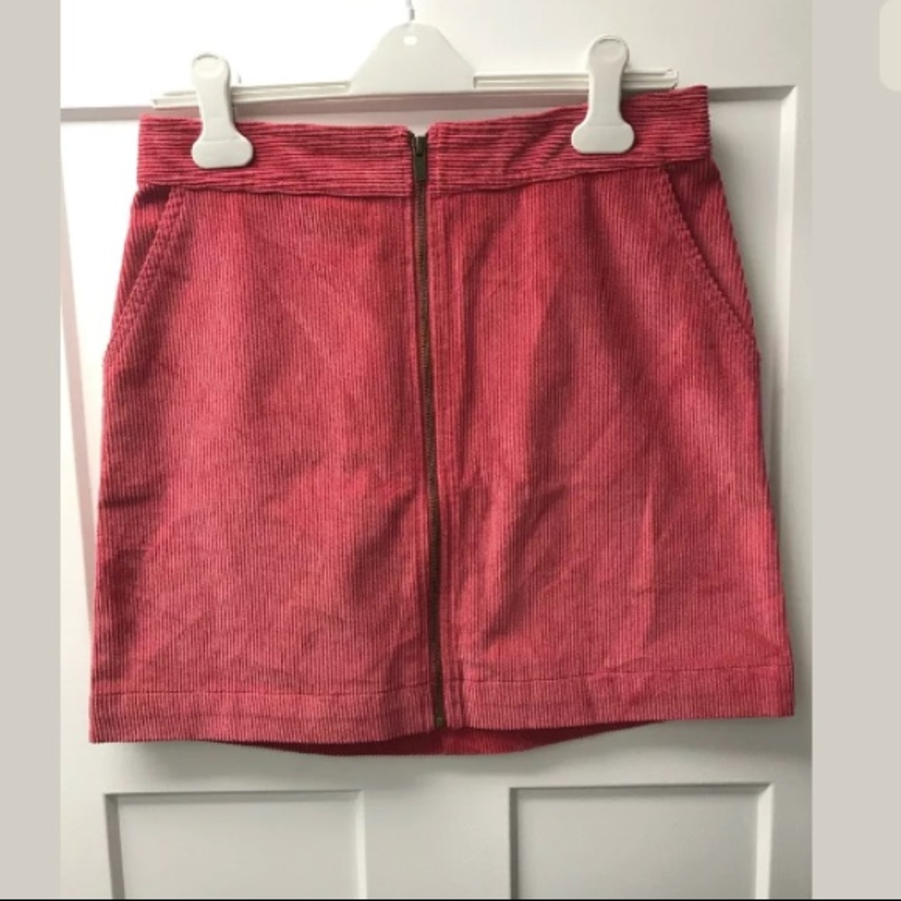 Gap Women’s Mini Corduroy Full Zip Skirt Pink 8